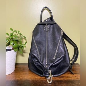 Rebecca Minkoff Julian Convertible Backpack, Black Pebbled Leather